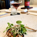 食堂セゾンドール - 対馬穴子ロースト、クレソン、芹白和え、レフォールソース