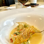 食堂セゾンドール - 鐘崎平スズキロースト、田尻さんの白菜ブレゼ