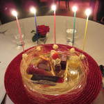 銀座 レカン - ワゴンデゼールで誕生日祝ってもらいました。