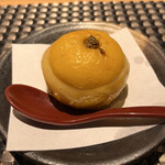 船橋 寿司 天 - 鱈の白子の柚子釜蒸し