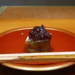 日本料理 幸庵 - 薩摩芋の葛焼き 粒餡添え