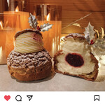 CHOUX - バニラフランボワーズシュークリーム ヒイラギ飾り（期間限定 2021年12月23日〜25日）