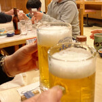 かっすい亭 - 久しぶりの乾杯　生ビール610円