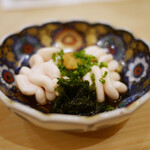 鮨 たかはし - 真鱈の白子　あおさ