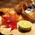 栞庵 やましろ - 料理写真:松茸と白ふぐの揚げ物。手羽かと思って食べ始めたらふぐでした(*ﾉ∀`*)