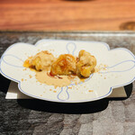 きう - 鱈の白子、胡麻ソース、一味