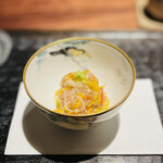 きう - コッペ蟹、菊、岡山産オリーブオイル