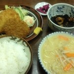 十間橋　ときわ食堂 - A定食（味噌汁をとん汁に変更）