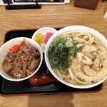 因幡うどん - 牛丼とゴボ天うどん