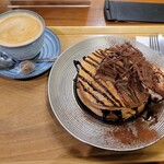 逸京茶寮 - ショコラパンケーキと、カフェラテ