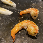 ぼった焼き 恵比寿 - 天使の海老と長ネギ焼き