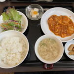 Aoyama - ランチセット：小エビと卵のチリソース煮