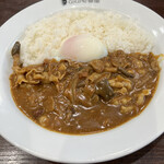 カレーハウス CoCo壱番屋 - 豚しゃぶ＋温泉卵＋きのこ ライス小 1052円