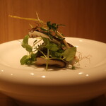 RISTORANTE IL NODO - 森の名工 楠本さんの椎茸 畑の野草 春菊 ラルド