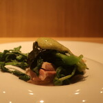 RISTORANTE IL NODO - 長田ファーム湘南地鶏 小田原山北クレソン 小坪漁港の天然ワカメアップ