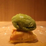 RISTORANTE IL NODO - リンゴのクラフティ 小松菜最終形態アップ