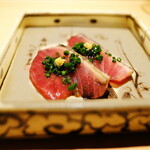 鮨 さいとう - かつお、生姜とネギをうまくきかせて。