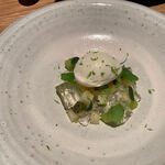 ラ・ボンヌターブル - 【岩城島ライムとヨーグルトのソルベ、ミント、キウイフルーツ、林檎、抹茶ギモーブ】◎2021/10