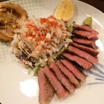 山海づくし勝也 - 仙台牛ステーキ＆カニサラダ