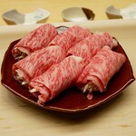 片折 - ☆氷見牛松茸巻きしゃぶしゃぶ(●＾o＾●)☆