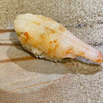 鮨　まつ本 - 一番印象的だった牡丹海老　3日寝かせて甘みを強くしてあります
