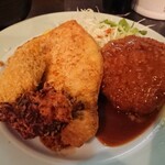 洋食 小春軒 - カジキマグロのバター焼きとメンチカツ