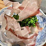 とり茶太郎 - 蕪とブロコッリーのサラダ　梅と鰹が効いてて良い口直し　お隣のかつお食堂の鰹節だそうです