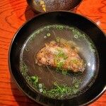 寿し道 桜田 - お椀はすっぽんのつみれの素揚げかしらん