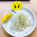 福寿司 - 白子をオリーブオイルと黒胡椒とレモンで食べたんだけどオシャレな味で最高！！ここはイタリア？！