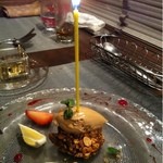 レ マリアージュ ドゥ ガク - マロンクリームのオーブン焼き　誕生日バージョン