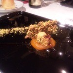 シャトン - フォアグラのテリーヌ柿とピスタチオ添え