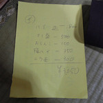 江戸政 - 伝票はチラシの裏です