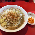 千里眼 - ラーメン 麺120g ニンニク・ショウガ・カラアゲ別皿で 780円