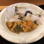 小笹寿し - 鮑肝醤油和え(烏賊、雲丹)