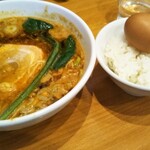 我流担々麺 竹子 - 担々麵麺半分・ライス無料