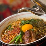 芙蓉苑特製 四川牛肉麺 蘭王添え