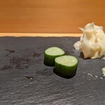 SUSHI TOKYO TEN、 - きゅうりの糠漬け