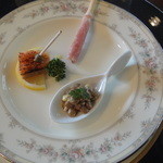 セルフィーユ - 12月23日　アミューズ　レンズ豆のサラダ等