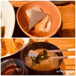 うめか - 小鉢と味噌汁