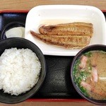 地魚工房 - 天然ブリのハラス焼き漬け（\300）＋ご飯（\100）＋味噌汁（\100）