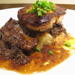 リストランテ ネグラマーロ - フォアグラのソテーと和牛ホホ肉の赤ワイン煮込み トスカーナ風