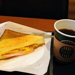 TULLY'S COFFEE - ホットサンド＆スクランブルエッグセット 本日のコーヒー ブラックスリー 539円