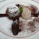 おはらス・レストラン - ホットチョコレートケーキとココナッツシャーベット(2012/12/22撮影)