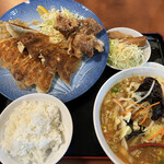 眞味 - おとこ定食　＋100ラーメン　＋100一品追加