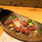 菅乃屋 - 2012.11 7種盛合せ（3,150円）特選、霜降り、上、タン、ロース、フタエゴ、心臓、コウネの8種