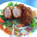 NAMA - ■瀬戸内産大粒カキフライと三元豚のヒレカツランチ(炊き込みご飯付き)