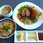 NAMA - ■瀬戸内産大粒カキフライと三元豚のヒレカツランチ(炊き込みご飯付き)