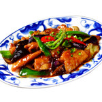 Sichuan-style stir-fried pork and eggplant
