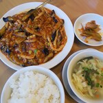 Fukumanen - Cランチ ナスと豚肉細切り辛子香り炒め