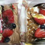 ブルーベリー - 今年のクリスマスケーキ　左がチョコ生ケーキ右がブッシュドノエル